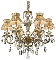 Люстра подвесная LAURENCIA WE375.06.503 WERTMARK бежевая на 6 ламп, основание бронзовое в стиле классический Люстра подвесная LAURENCIA WE375.06.503 WERTMARK бежевая на 6 ламп, основание бронзовое в стиле классический